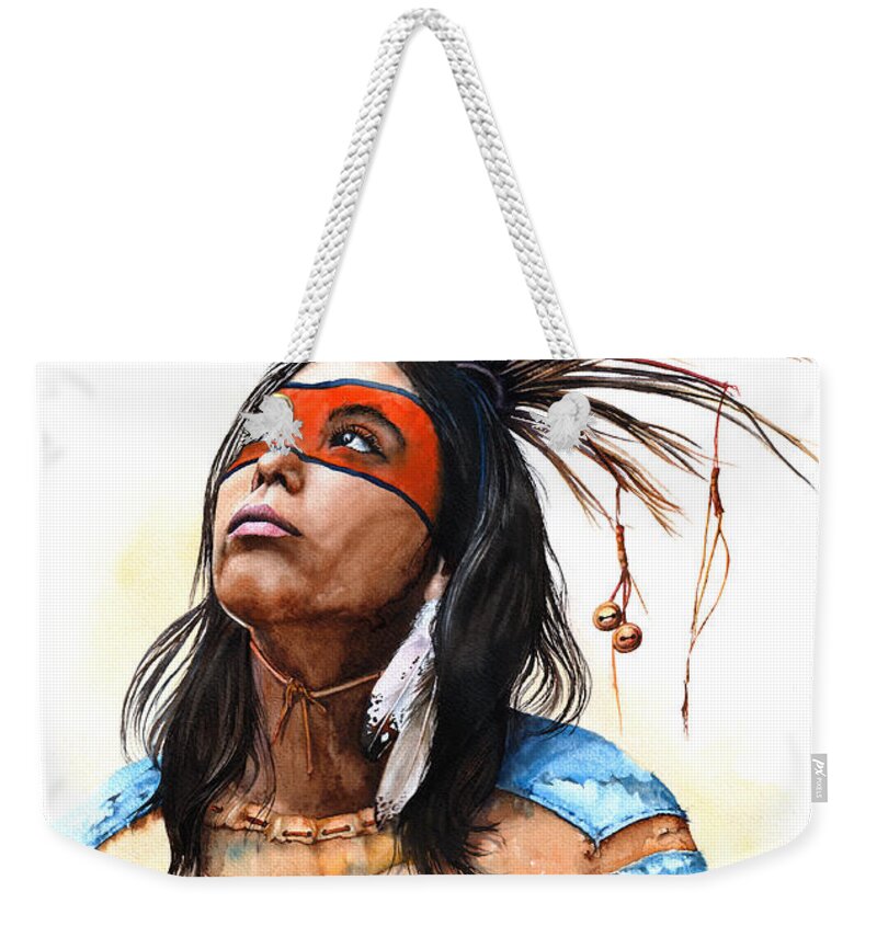 Woman Weekender Tote Bag featuring the painting Colour Of The Sun by Peter Williams