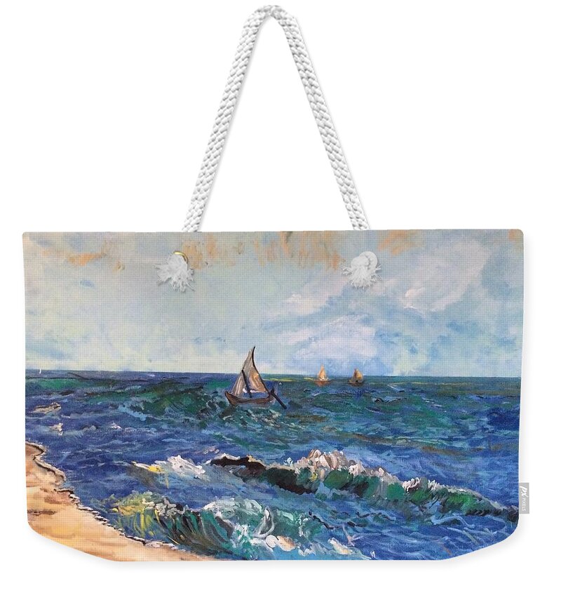 Vangogh Weekender Tote Bag featuring the painting Come Sail With Me by Belinda Low