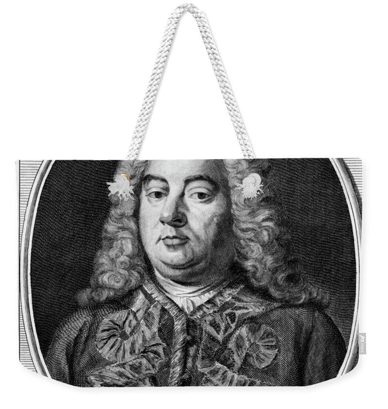 1750 Weekender Tote Bag featuring the photograph Composer George Handel by Underwood Archives