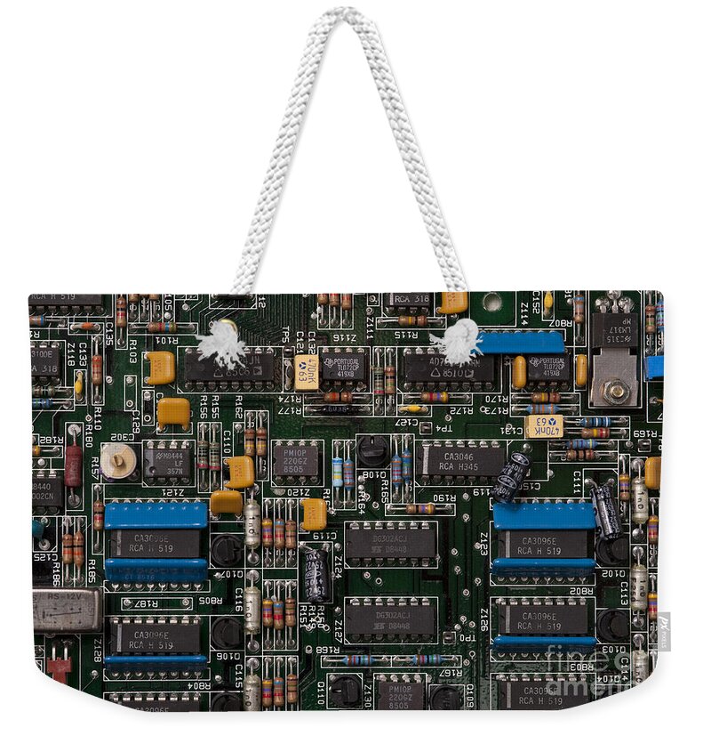 Access Weekender Tote Bag featuring the photograph Computer Circuit Board by Jim Corwin