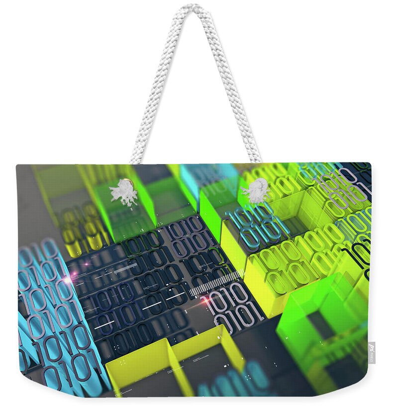 3 D Weekender Tote Bag featuring the photograph Computer Programming And Blocks by Ikon Images