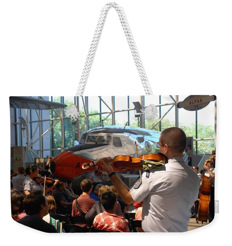 Air And Space Museum Weekender Tote Bag featuring the photograph Concert Under the Planes by Kenny Glover