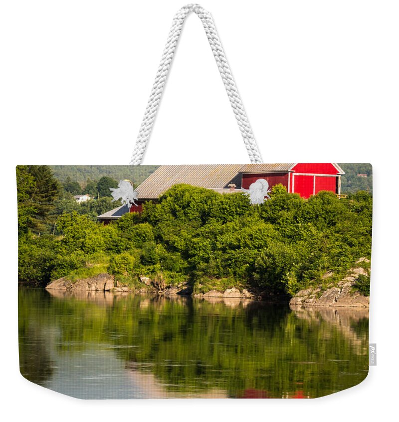 Collection Weekender Tote Bag featuring the photograph Connecticut River Farm by Edward Fielding