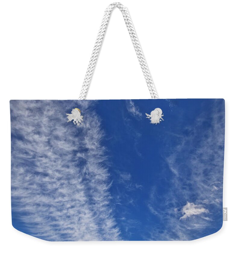 00559302 Weekender Tote Bag featuring the photograph Contrails And Cumulus Cloud New Mexico by Yva Momatiuk John Eastcott
