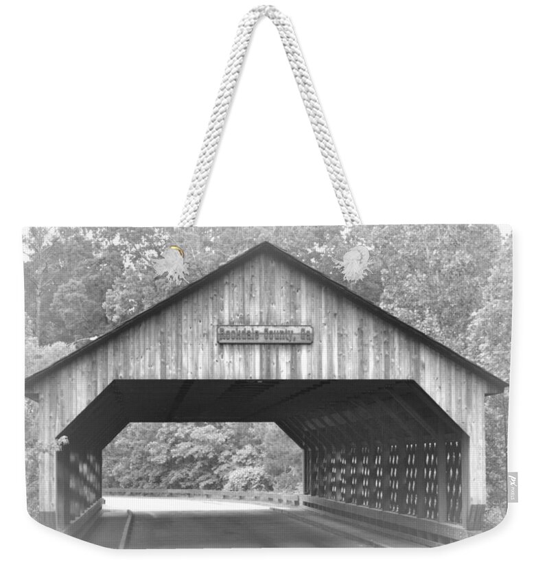 Covered Weekender Tote Bag featuring the photograph Conyers Covered Bridge by Tara Potts