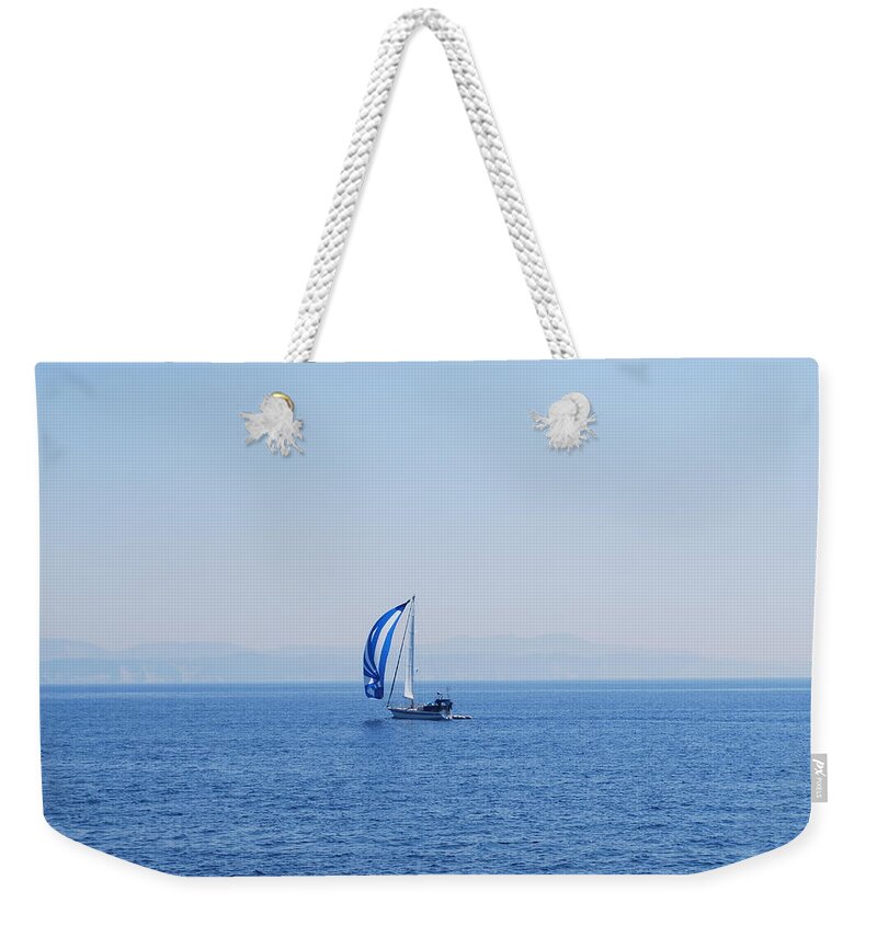     Seascape Weekender Tote Bag featuring the photograph Cool Breeze by George Katechis