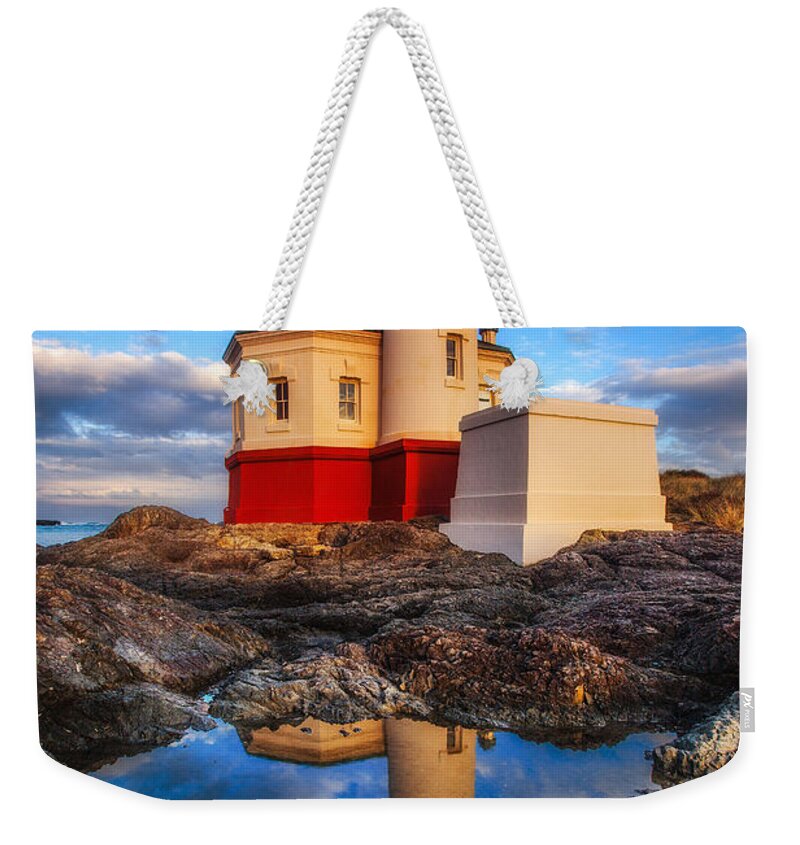 Lighthouse Weekender Tote Bag featuring the photograph Coquille Lighthouse by Darren White