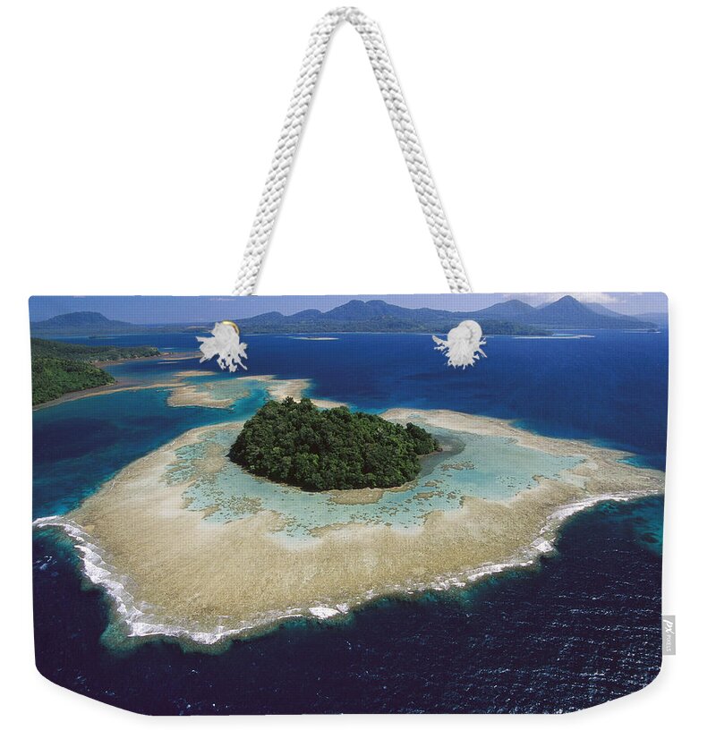 Feb0514 Weekender Tote Bag featuring the photograph Coral Reefs And Islands Kimbe Bay by Ingrid Visser