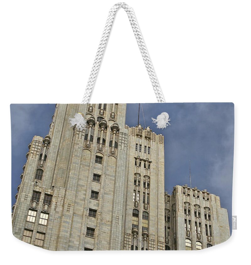 Pacific Bell And Telephone Weekender Tote Bag featuring the photograph Corporate Monolith by SC Heffner