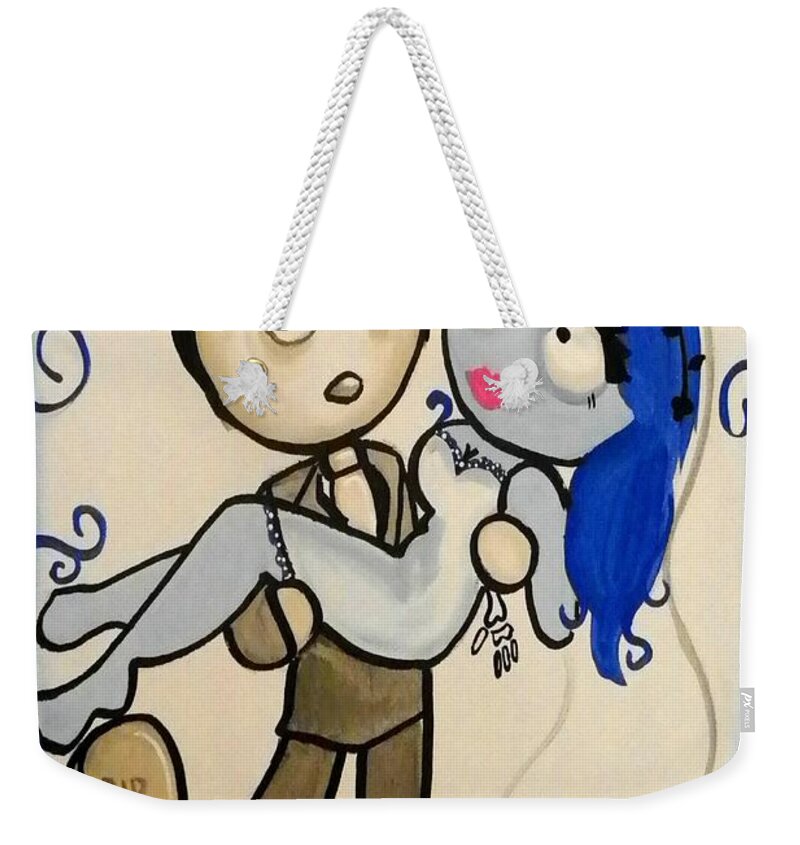Corpse Weekender Tote Bag featuring the painting Corpse Bride by Marisela Mungia
