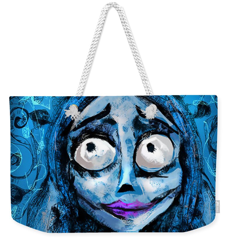 Corpse Bride Weekender Tote Bag featuring the drawing Corpse Bride phone sketch by Alessandro Della Pietra