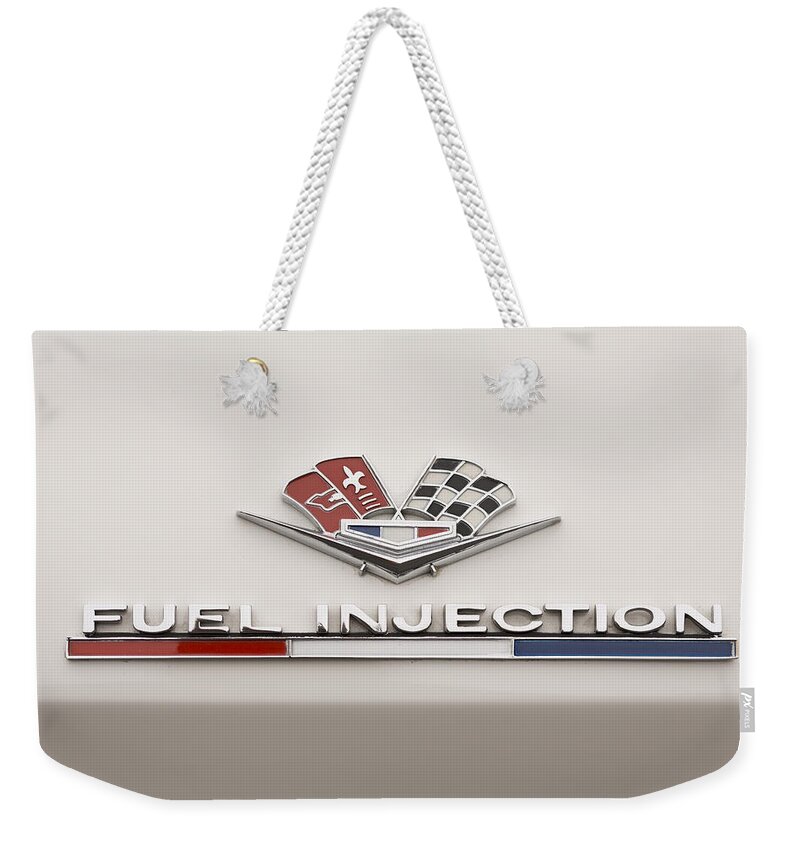 Corvette Weekender Tote Bag featuring the photograph Corvette Fuel Injection by Scott Campbell