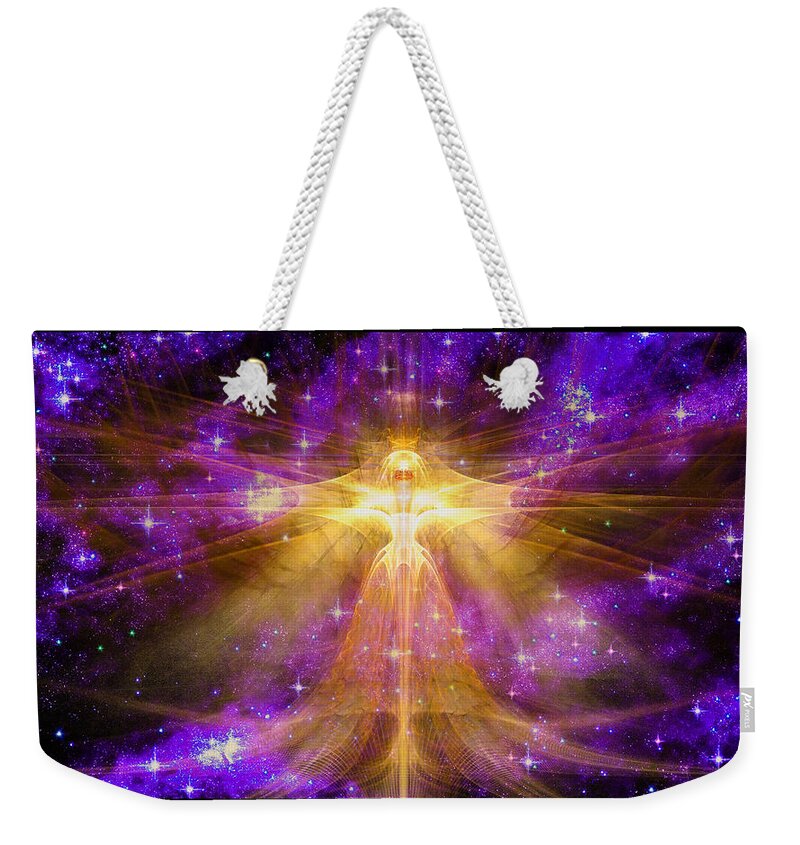 Corporate Weekender Tote Bag featuring the digital art Cosmic Angel by Shawn Dall