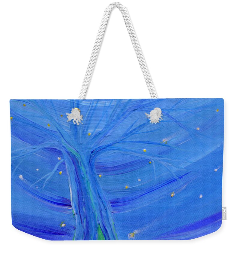 Tree Weekender Tote Bag featuring the painting Cosmic Tree by First Star Art