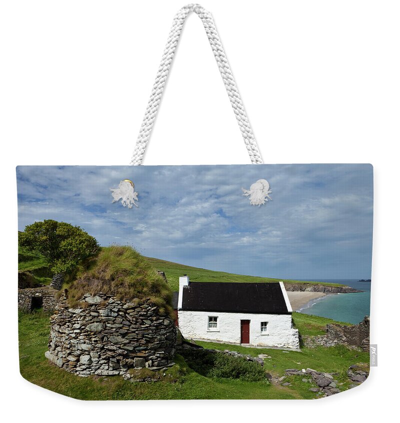 Photography Weekender Tote Bag featuring the photograph Cottage And Deserted Cottages On Great by Panoramic Images
