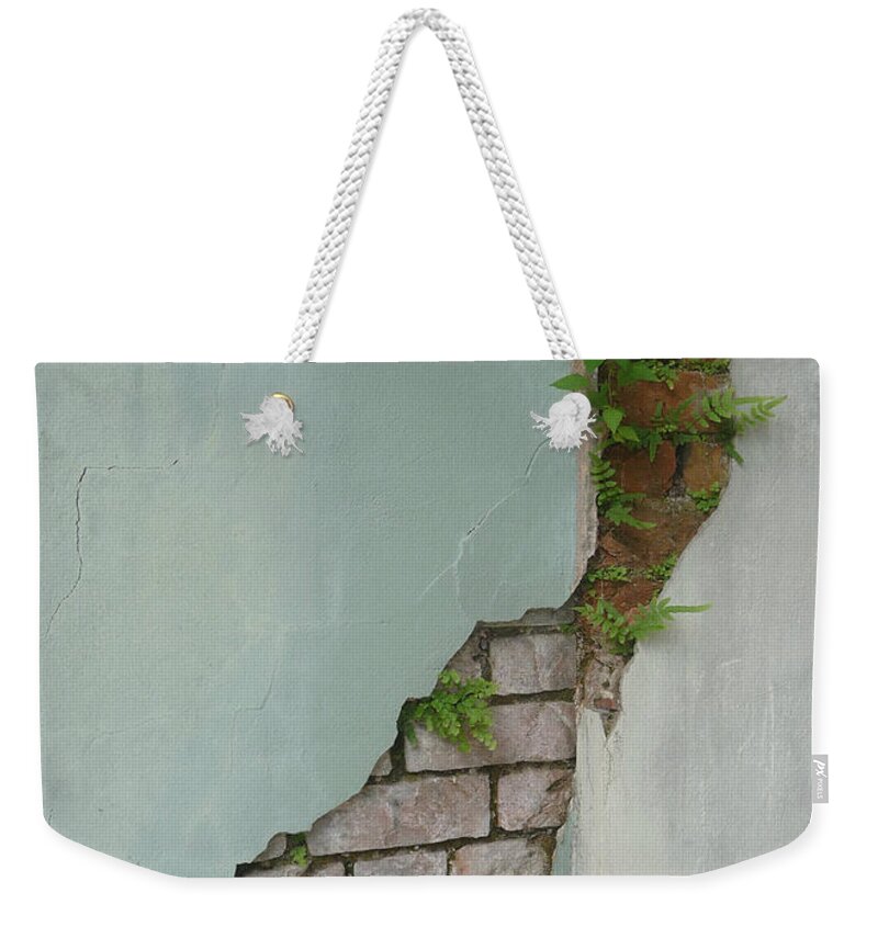 Wall Weekender Tote Bag featuring the photograph Cracked by Valerie Reeves
