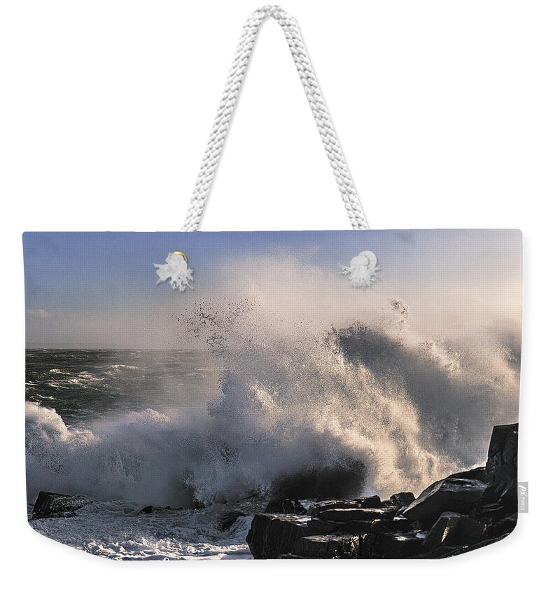 Crashing Surf Weekender Tote Bag featuring the photograph Crashing Surf by Marty Saccone