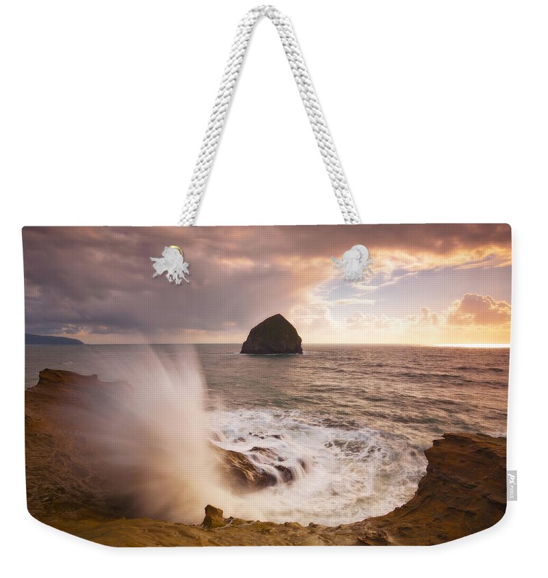 Ocean Weekender Tote Bag featuring the photograph Crashing The Cape by Darren White