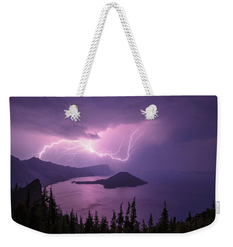 Crater Storm Weekender Tote Bag featuring the photograph Crater Storm by Chad Dutson