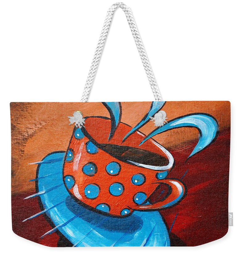 Coffee Weekender Tote Bag featuring the painting Crazy Coffee by Glenn Pollard