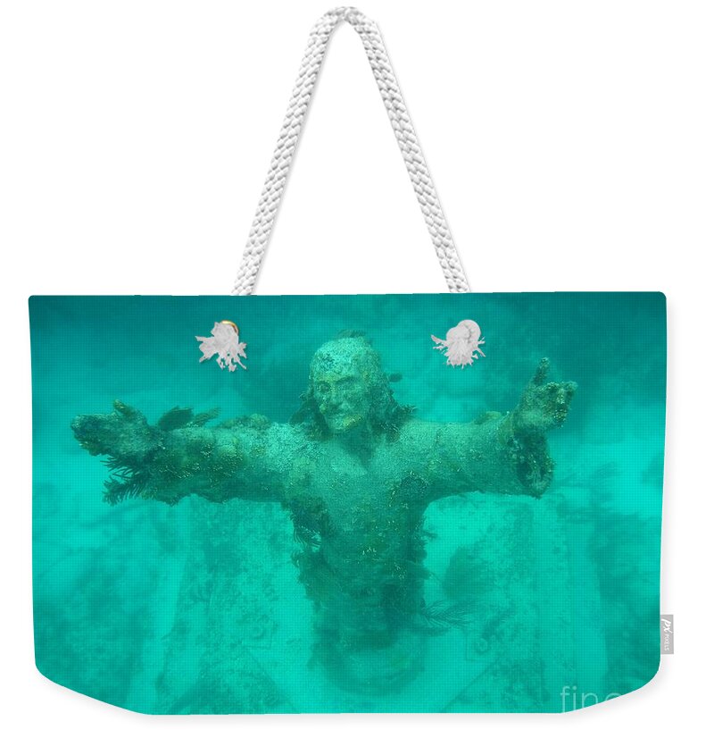 Christ Of The Abyss Weekender Tote Bag featuring the photograph Christ Of The Abyss by Adam Jewell