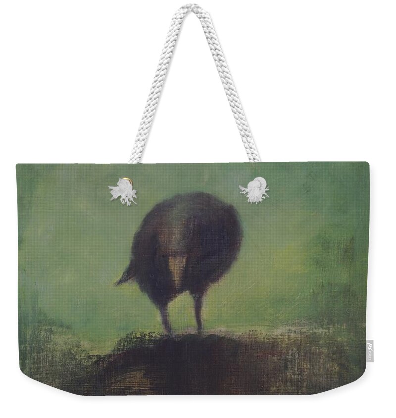 Crow Weekender Tote Bag featuring the painting Crow 12 by David Ladmore