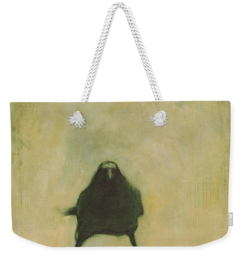 Crow Weekender Tote Bag featuring the painting Crow 6 by David Ladmore