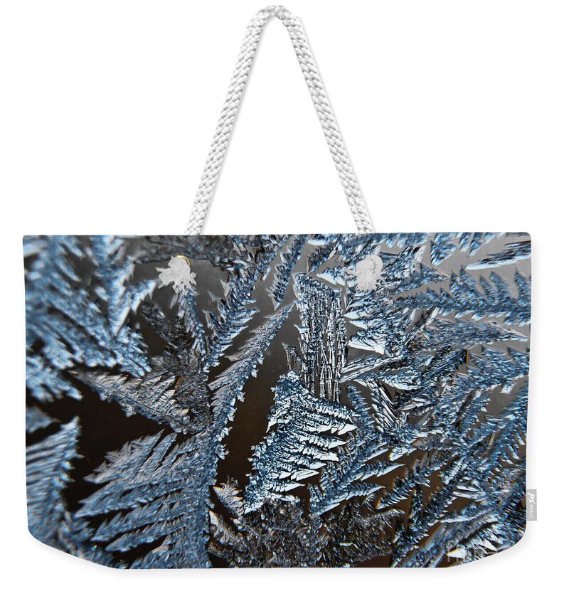 Frost Weekender Tote Bag featuring the photograph Crystal Frost by Cheryl Baxter
