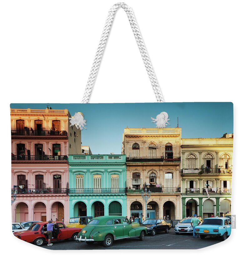 People Weekender Tote Bag featuring the photograph Cuba, Havana, Havana Vieja, Outside T by Walter Bibikow