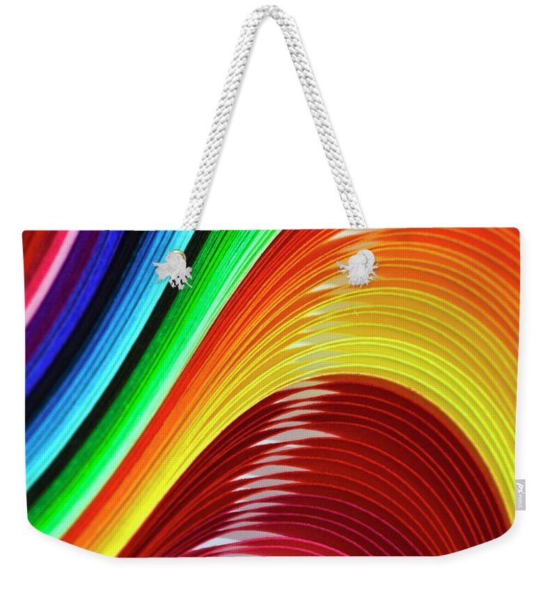 Dublin Weekender Tote Bag featuring the photograph Curves Of Colored Paper by Image By Catherine Macbride