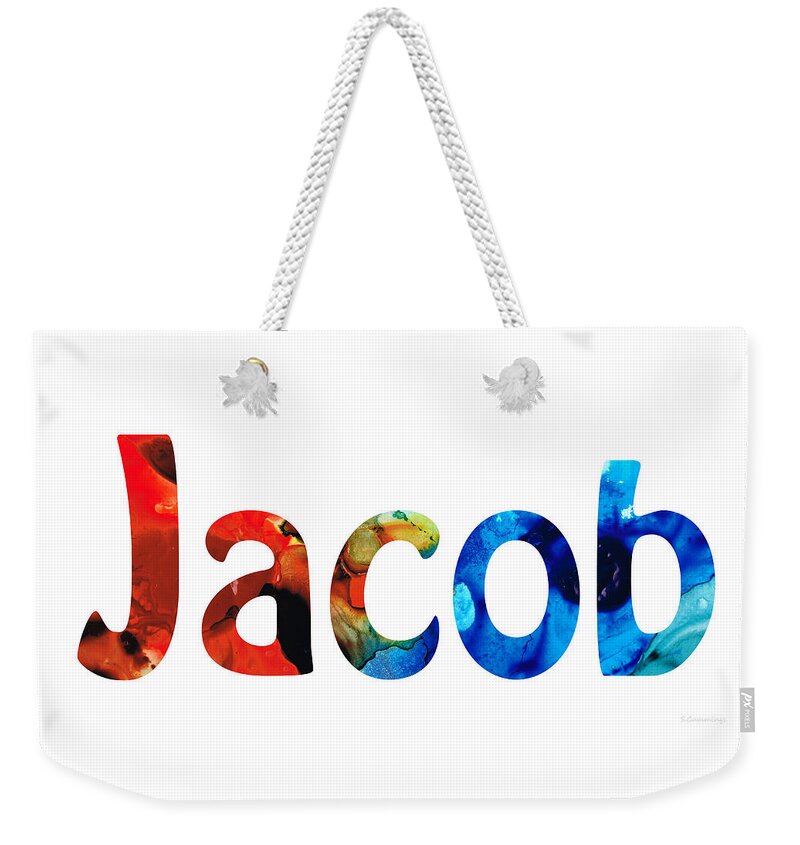 Customized Baby Kids Adults Pets Names - Jacob 5 Name Weekender Tote Bag by  Sharon Cummings - Fine Art America