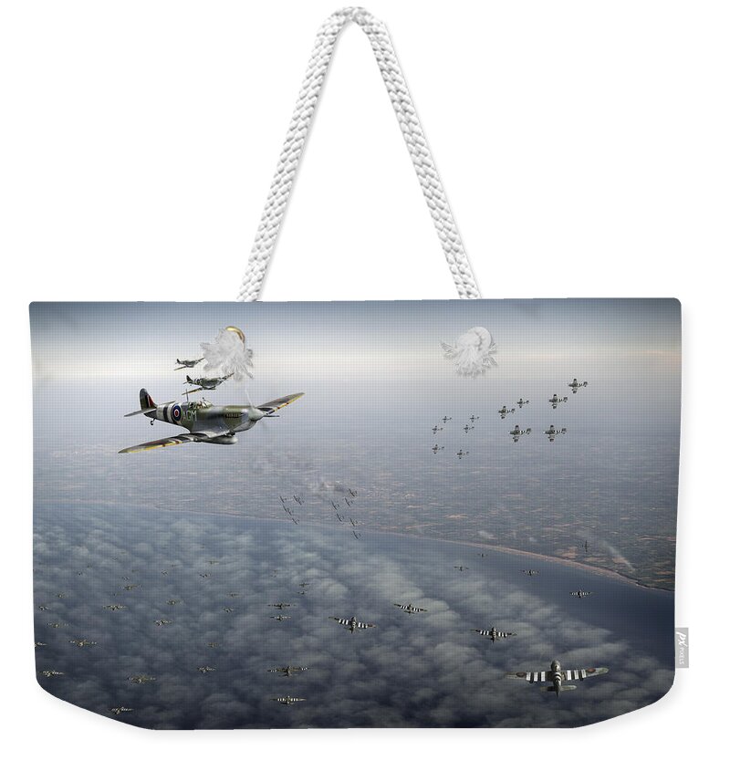 D-day Weekender Tote Bag featuring the digital art D-Day Operation Mallard by Gary Eason