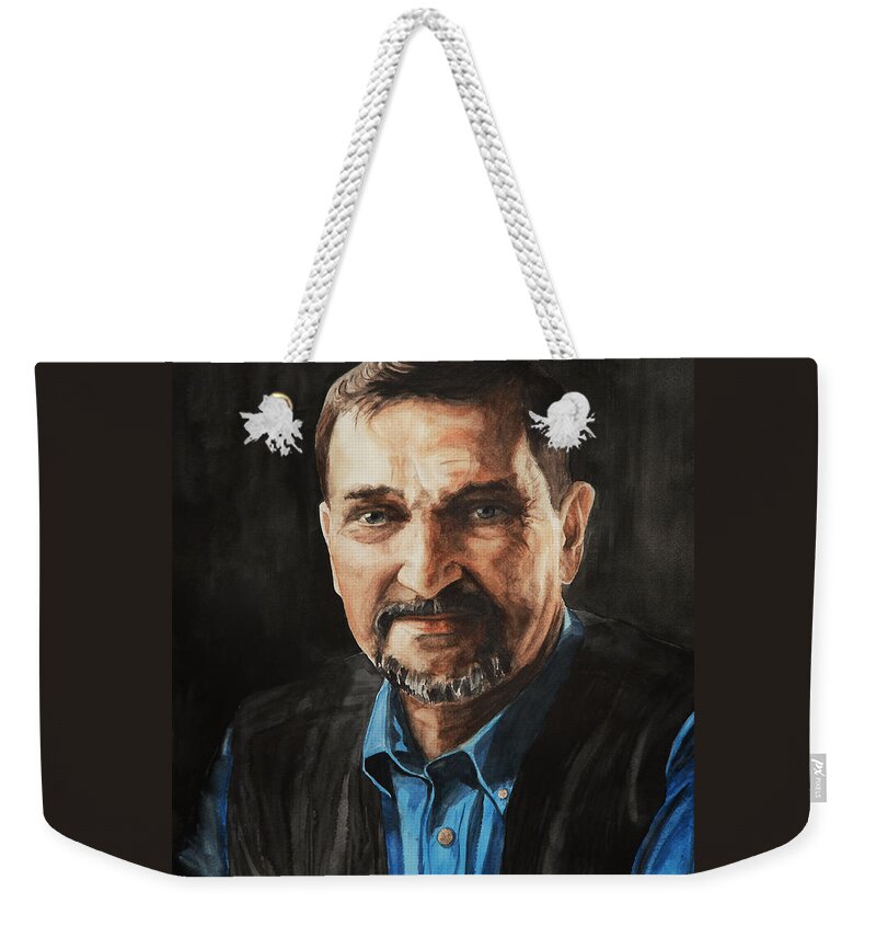 Adult Weekender Tote Bag featuring the painting Dad by Masha Batkova