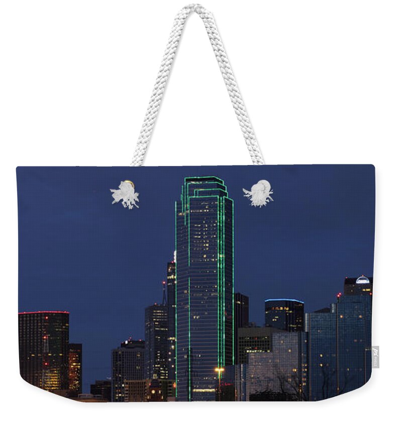 Dallas Weekender Tote Bag featuring the photograph Dallas Skyline by Jonathan Davison