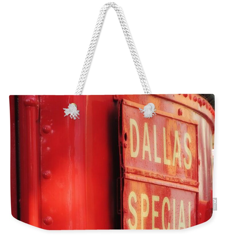 Dallas Weekender Tote Bag featuring the digital art Dallas Special Front Entrance by Alec Drake