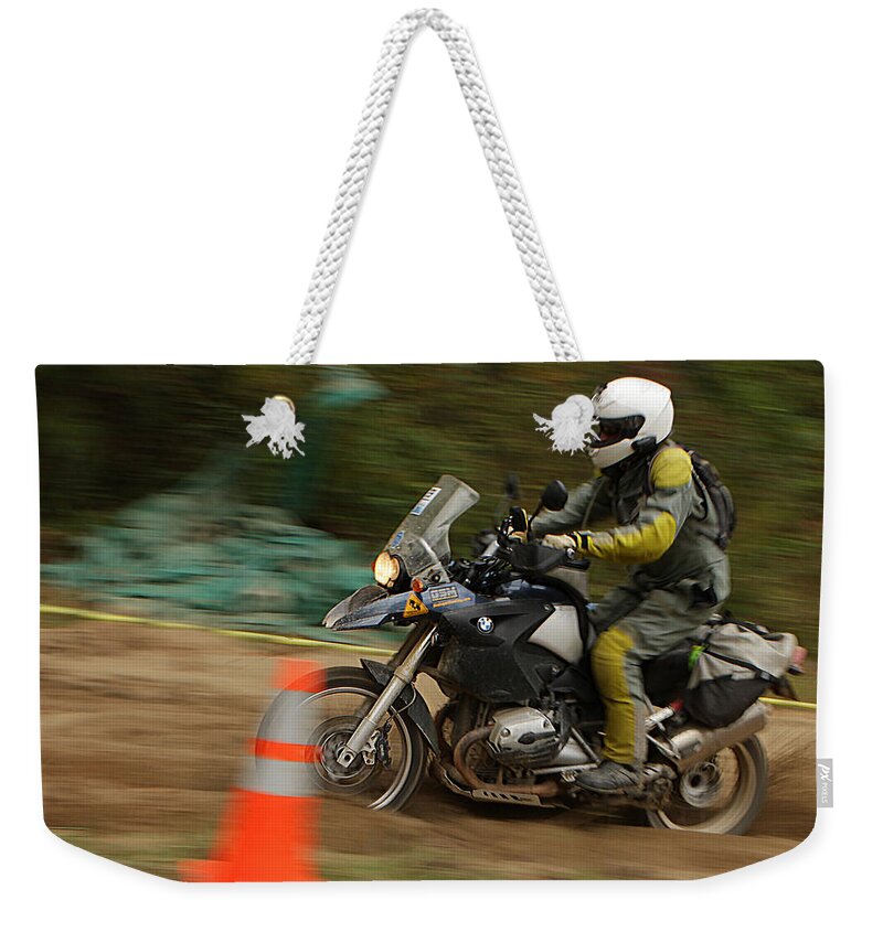Ribfest Weekender Tote Bag featuring the photograph Dan in the Sand by Jeff Kurtz