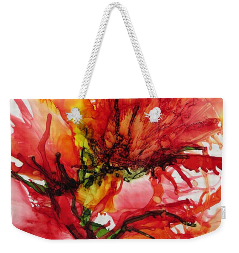 Ink Weekender Tote Bag featuring the painting Dance with Me by Kathy Sheeran