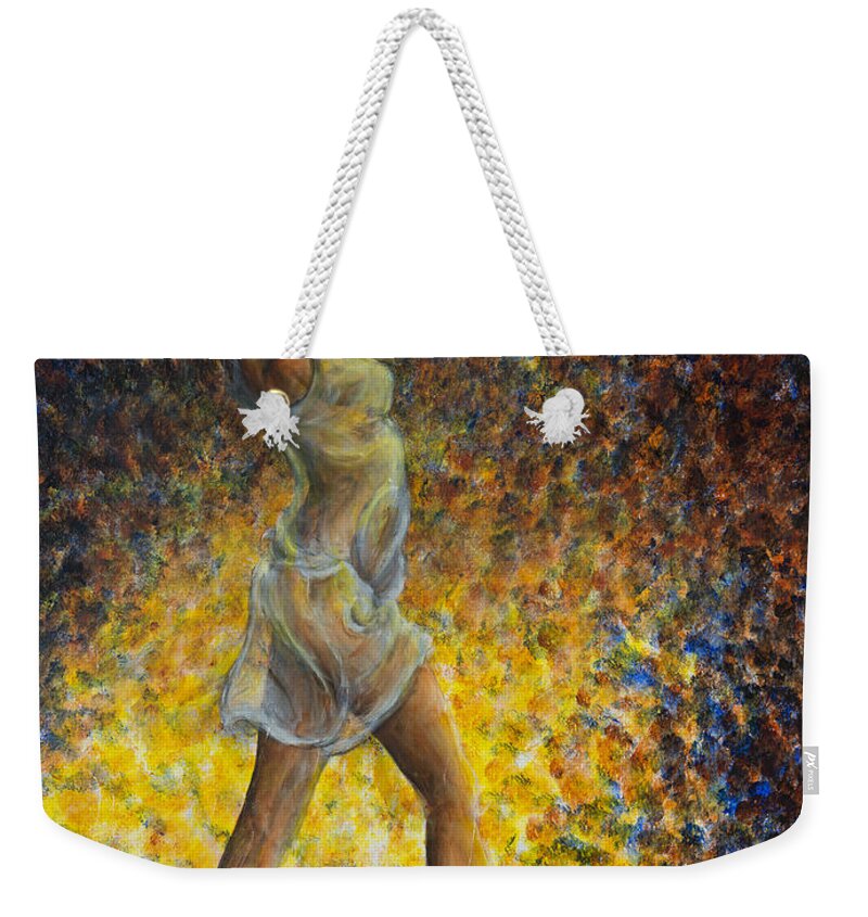 Dancer Weekender Tote Bag featuring the painting Dancer 07 by Nik Helbig