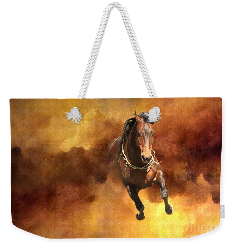 Horse Weekender Tote Bag featuring the digital art Dancing Free I by Michelle Twohig