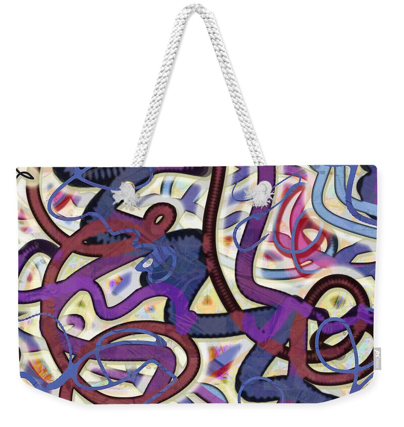 Abstract Weekender Tote Bag featuring the digital art Dancing P by Gabrielle Schertz