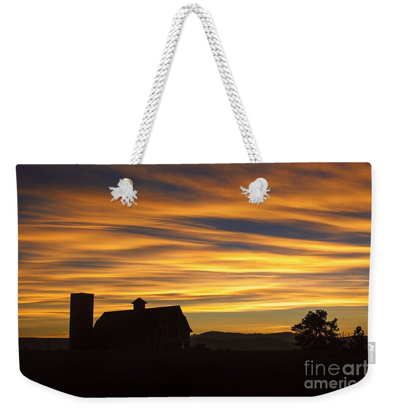 Barn Weekender Tote Bag featuring the photograph Daniel's Sunset by Kristal Kraft
