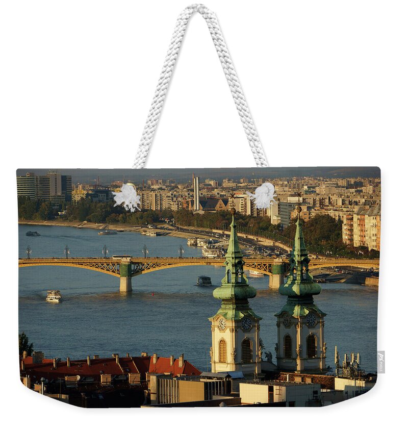 Built Structure Weekender Tote Bag featuring the photograph Danube River And Budapest, Hungary by Chlaus Lotscher