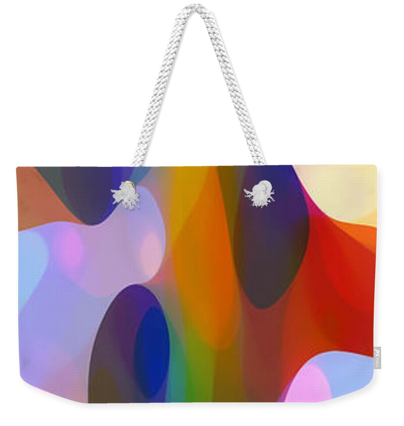 Bold Weekender Tote Bag featuring the painting Dappled Light Panoramic Vertical 2 by Amy Vangsgard