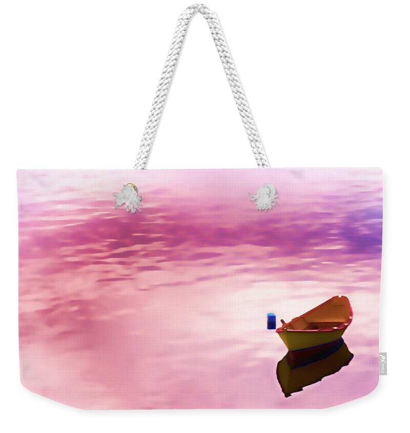 Marblehead Harbor Weekender Tote Bag featuring the photograph Dawns light reflected by Jeff Folger