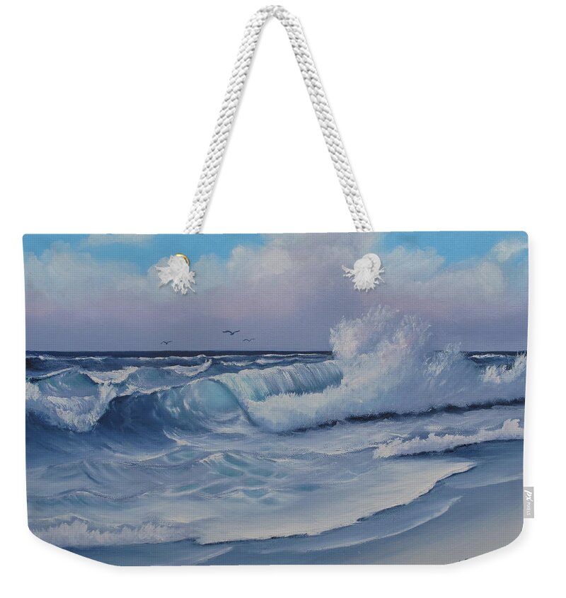 Seascape Weekender Tote Bag featuring the painting Day at the Beach by Kathie Camara