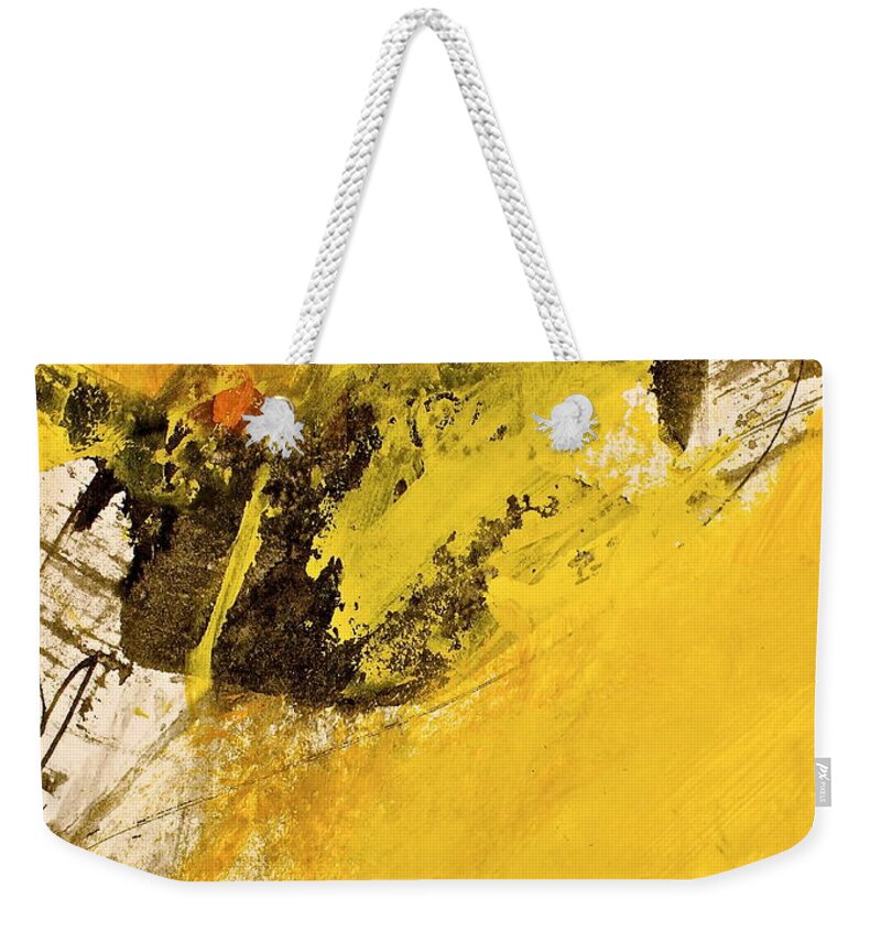 Abstract Paintings Weekender Tote Bag featuring the painting Dazed Days Of Purple Haze by Cliff Spohn