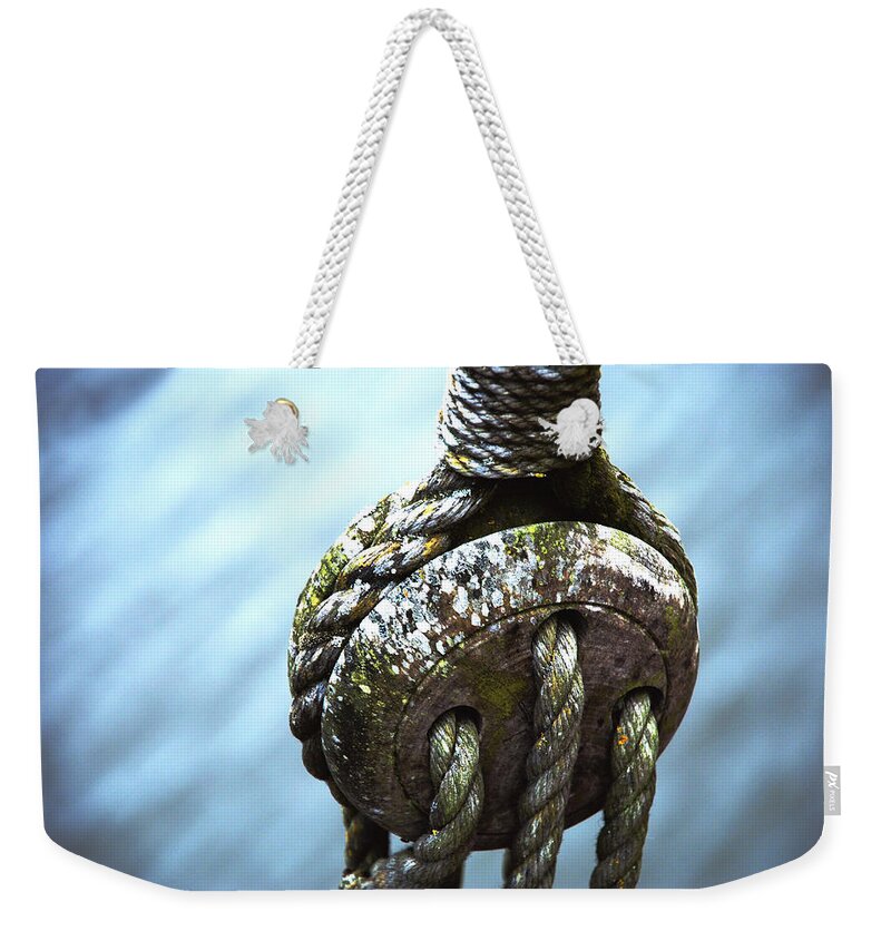 Rigging Weekender Tote Bag featuring the photograph Dead Eye - Nautical Art by Norma Brock
