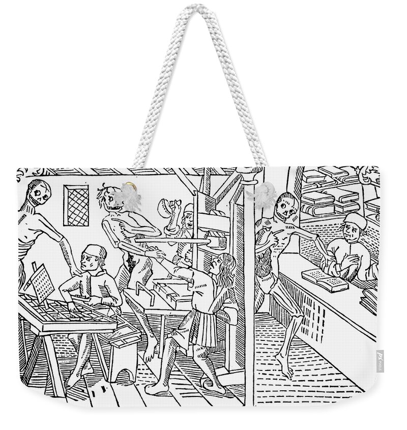1499 Weekender Tote Bag featuring the painting Death And The Printers by Granger