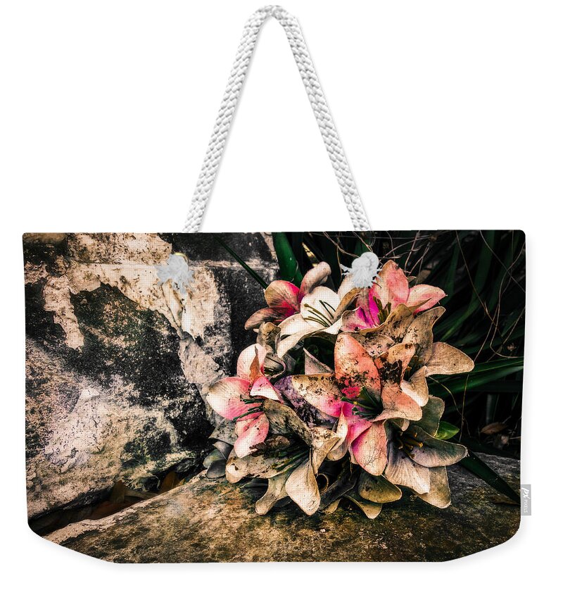 Nawlins Weekender Tote Bag featuring the photograph Decayed Pink by Melinda Ledsome