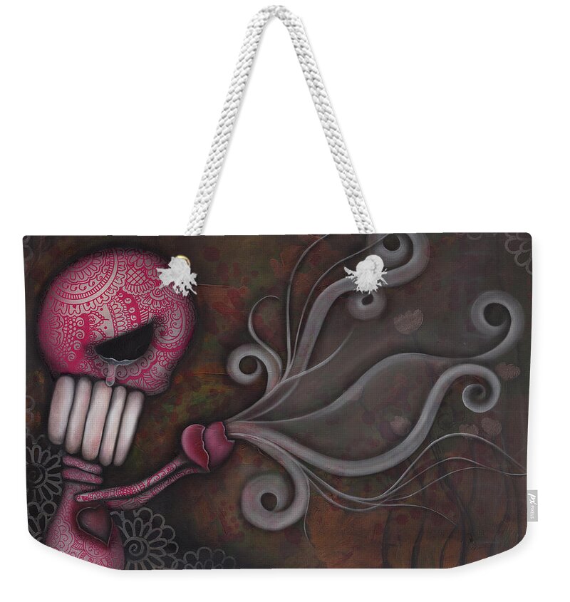 Day Of The Dead Weekender Tote Bag featuring the painting Deception by Abril Andrade